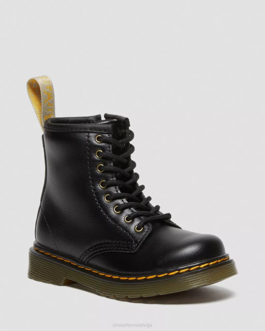 Dr. Martens apavi bērni melns vegānu toddler 1460 šņorzābaki LHJP406