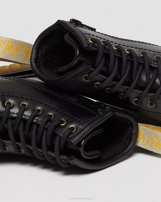 Dr. Martens apavi bērni melns vegānu toddler 1460 šņorzābaki LHJP406