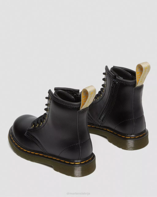 Dr. Martens apavi bērni melns vegānu toddler 1460 šņorzābaki LHJP406