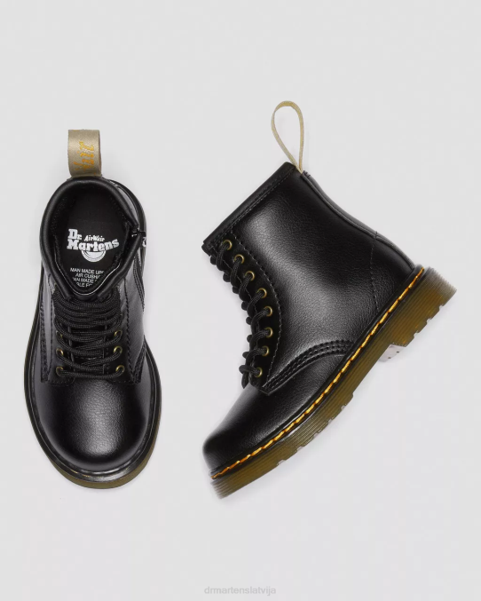Dr. Martens apavi bērni melns vegānu toddler 1460 šņorzābaki LHJP406