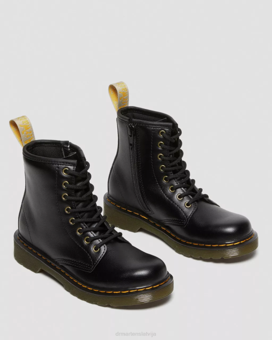 Dr. Martens apavi bērni melns vegan junior 1460 šņorzābaki LHJP436