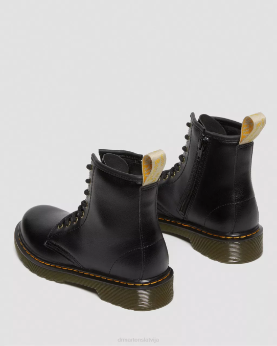 Dr. Martens apavi bērni melns vegan junior 1460 šņorzābaki LHJP436