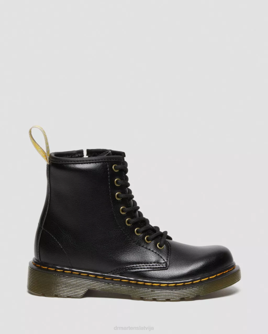 Dr. Martens apavi bērni melns vegan junior 1460 šņorzābaki LHJP436