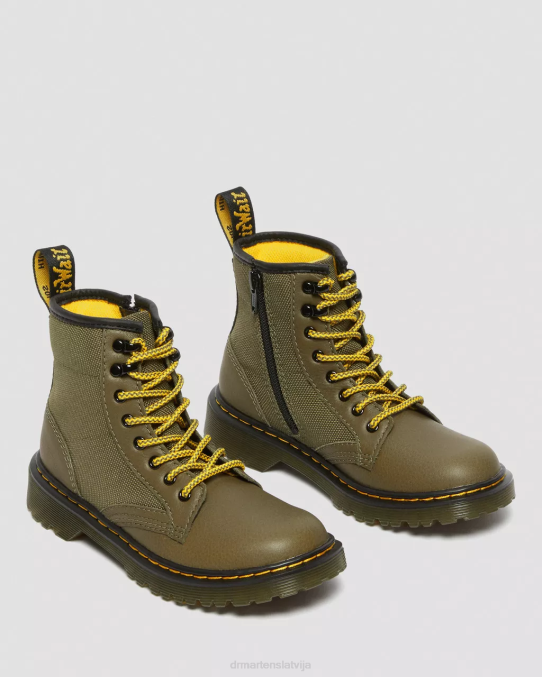 Dr. Martens apavi bērni olvie junior 1460 paneļa ādas šņorzābaki LHJP444