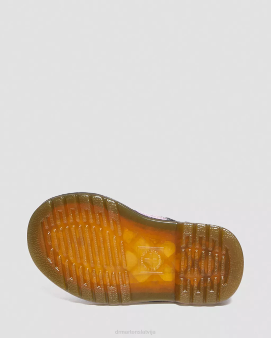Dr. Martens apavi bērni rozā disko krunka zīdaiņu 1460 kroku metāliski šņorzābaki LHJP398