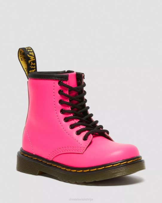 Dr. Martens apavi bērni rozā softy t toddler 1460 softy t ādas šņorzābaki LHJP423