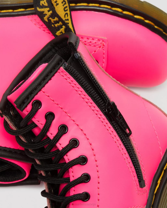 Dr. Martens apavi bērni rozā softy t toddler 1460 softy t ādas šņorzābaki LHJP423