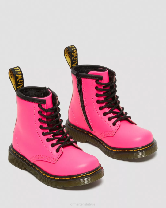 Dr. Martens apavi bērni rozā softy t toddler 1460 softy t ādas šņorzābaki LHJP423