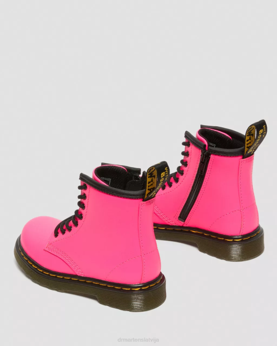 Dr. Martens apavi bērni rozā softy t toddler 1460 softy t ādas šņorzābaki LHJP423