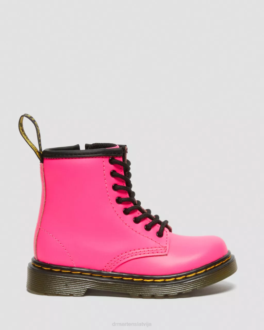 Dr. Martens apavi bērni rozā softy t toddler 1460 softy t ādas šņorzābaki LHJP423