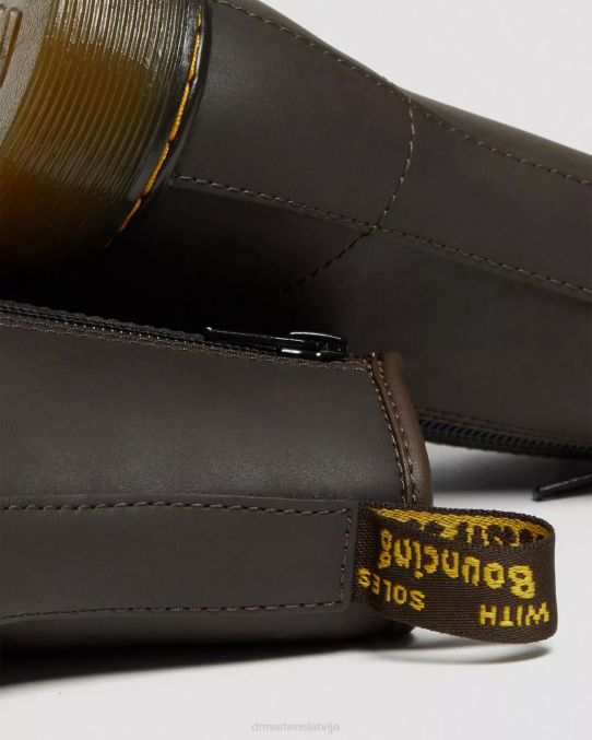 Dr. Martens apavi bērni tumši brūns savvaļas zirgu lamperis jaunības 1460 wildhorse ādas šņorzābaki LHJP462