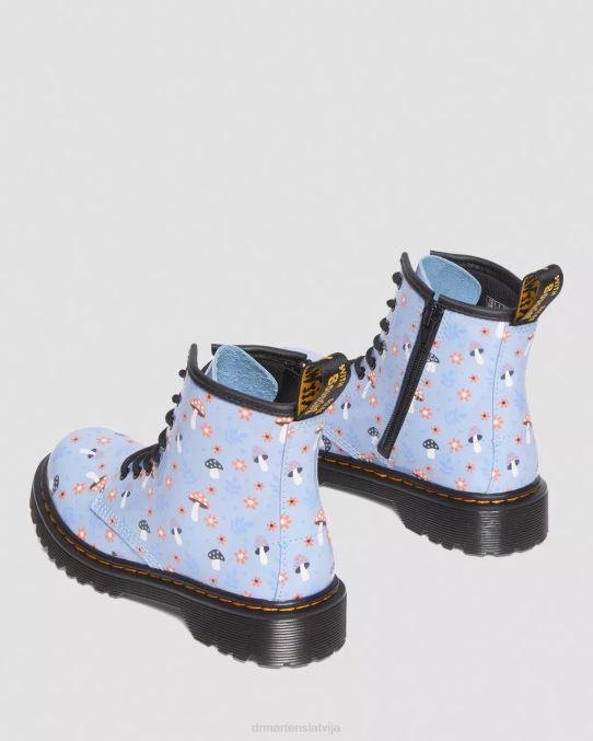 Dr. Martens apavi bērni zen blue lucido & patent lamper junior 1460 patentēta mežģīņu zābaki LHJP456