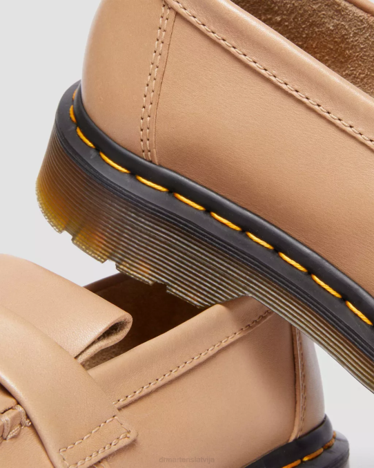 Dr. Martens apavi sievietes bēša carrara adrian carrara ādas pušķu loafers LHJP381