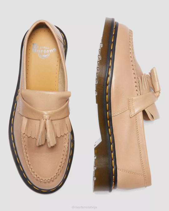Dr. Martens apavi sievietes bēša carrara adrian carrara ādas pušķu loafers LHJP381