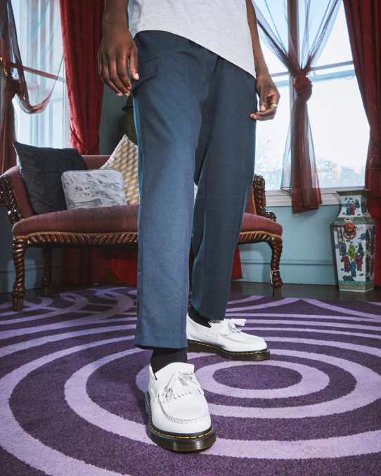 Dr. Martens apavi sievietes gluda adrian dzeltenā dūriena ādas pušķu klaipi LHJP378