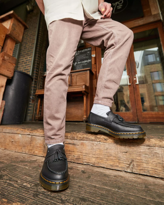 Dr. Martens apavi sievietes melnā Virdžīnija adrian virginia ādas pušķu loafers LHJP375