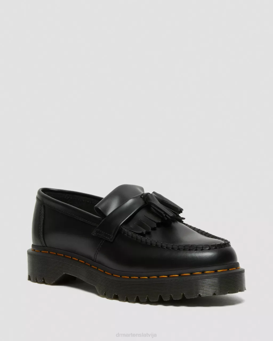 Dr. Martens apavi sievietes melna gluda adrian bex gludas ādas pušķu loafers LHJP219