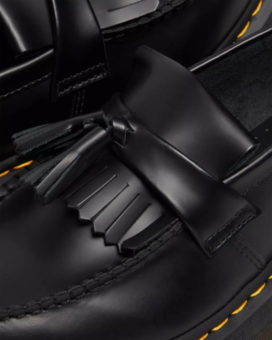 Dr. Martens apavi sievietes melna gluda adrian ādas platformas pušķu loafers LHJP218