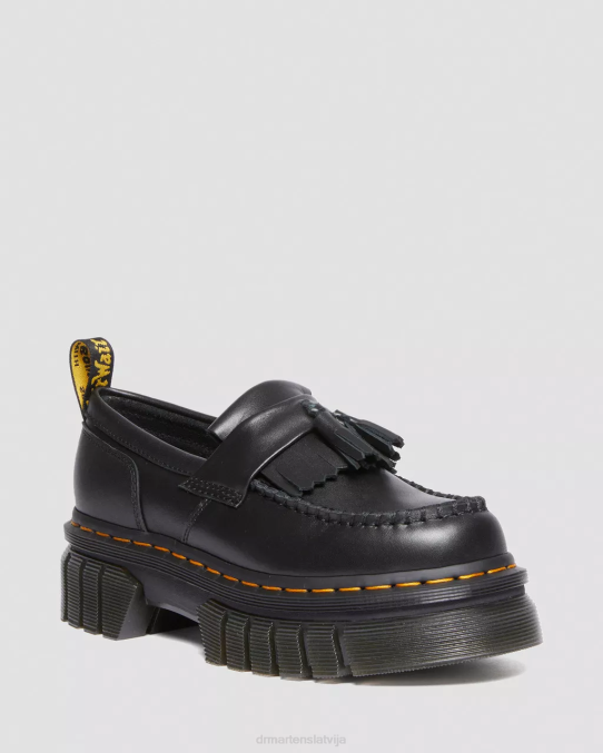 Dr. Martens apavi sievietes melns nappa lux audrick nappa lux platformas loafers LHJP369