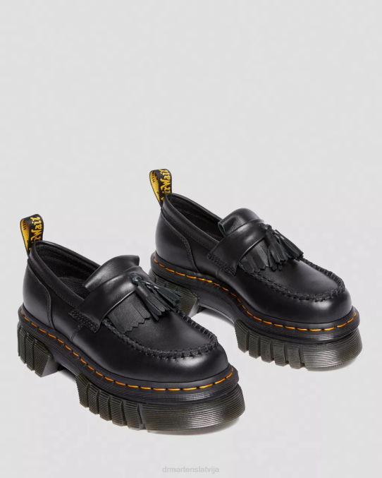 Dr. Martens apavi sievietes melns nappa lux audrick nappa lux platformas loafers LHJP369