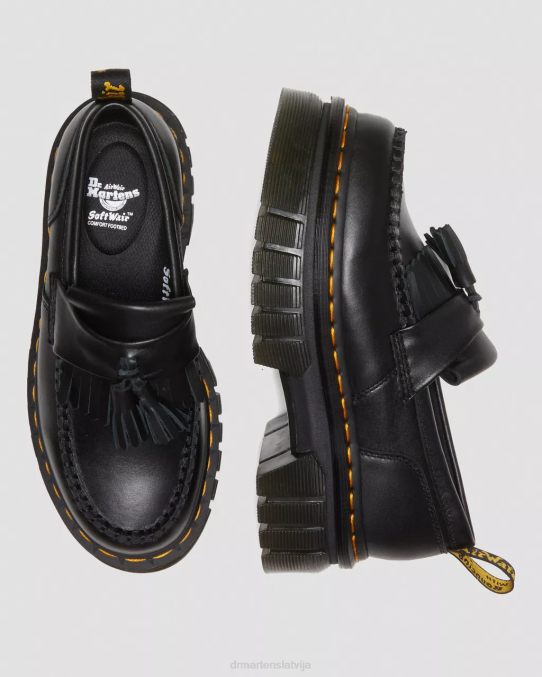 Dr. Martens apavi sievietes melns nappa lux audrick nappa lux platformas loafers LHJP369