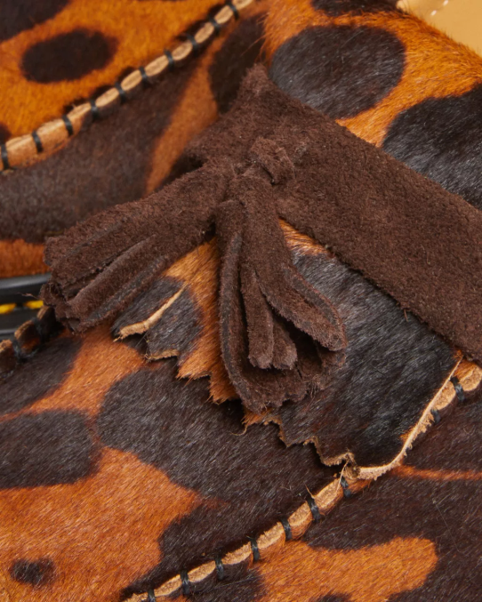 Dr. Martens apavi sievietes ocelots un tumši brūni mati adrian made in england mati uz pušķu klaipu LHJP382