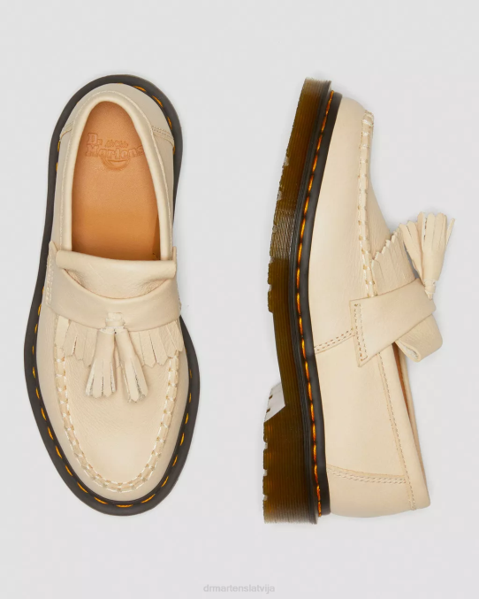 Dr. Martens apavi sievietes pergamenta smilškrāsas virdžīnija adrian virginia ādas pušķu loafers LHJP380
