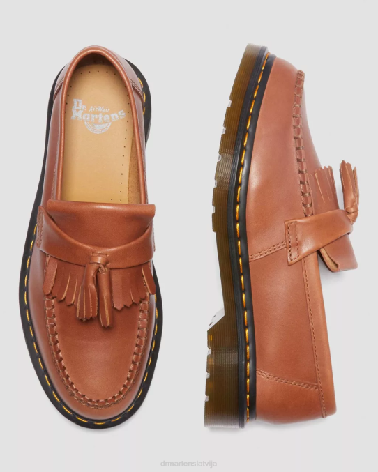 Dr. Martens apavi sievietes seglu tan carrara adrian carrara ādas pušķu loafers LHJP373