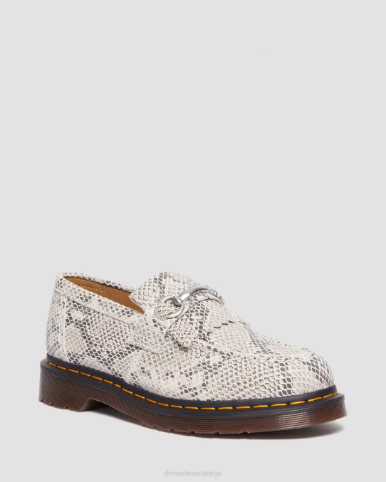 Dr. Martens apavi sievietes zamšāda ar smilšu un melnu pitona apdruku adrian snaffle python print zamšādas loafers LHJP377