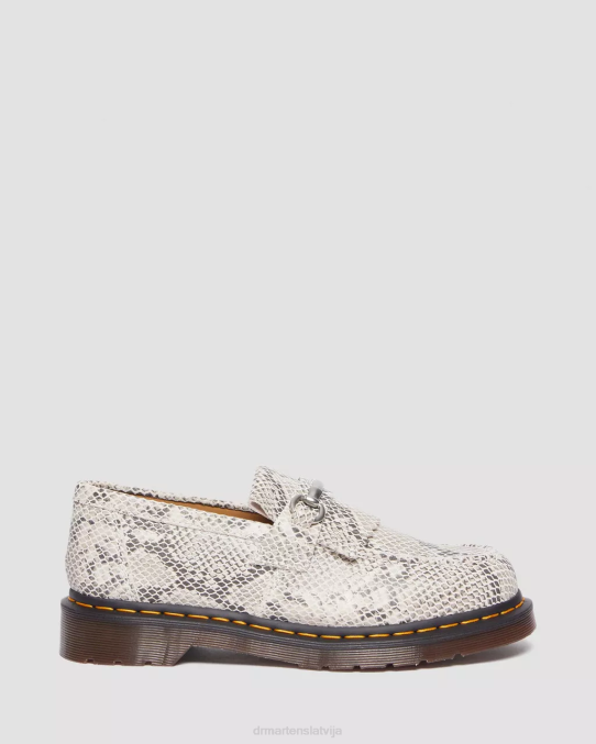 Dr. Martens apavi sievietes zamšāda ar smilšu un melnu pitona apdruku adrian snaffle python print zamšādas loafers LHJP377
