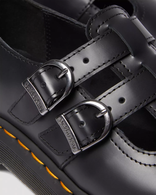 Dr. Martens apavi sievietes melna gluda 8065 ii bex gludas ādas platformas Mary Jane kurpes LHJP225