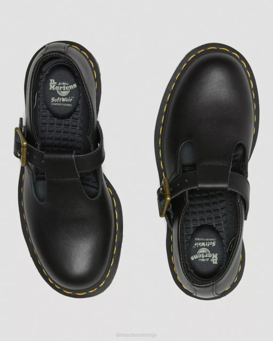 Dr. Martens apavi sievietes melna rūpnieciskā pilngraudu polley neslīdoši Mary Jane kurpes LHJP340