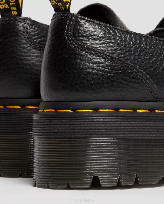 Dr. Martens apavi sievietes melna slīpēta nappa addina ziedu sprādzes ādas platformas kurpes LHJP226