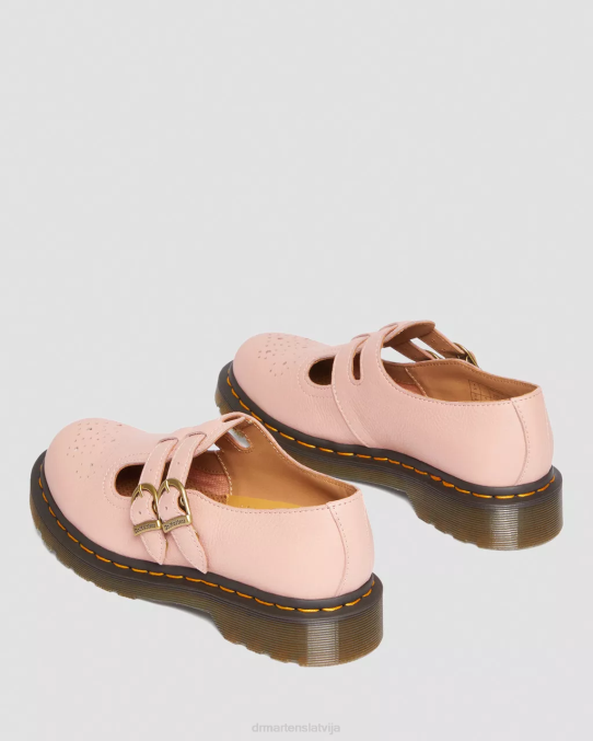 Dr. Martens apavi sievietes persiku bēša Virdžīnija 8065 Virdžīnijas ādas Mary Jane kurpes LHJP341