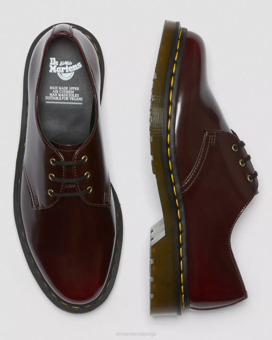 Dr. Martens apavi sievietes ķiršu sarkanā oksforda noberzt vegāniski 1461. gada oksfordas apavi LHJP311