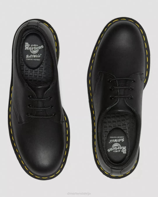 Dr. Martens apavi sievietes melna rūpnieciskā pilngraudu 1461 neslīdoši ādas oksfordas apavi LHJP297