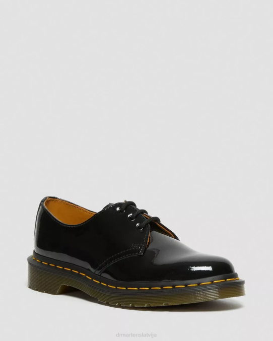 Dr. Martens apavi sievietes melns lucido & patentlampa 1461 lakādas oksfordas kurpes LHJP280