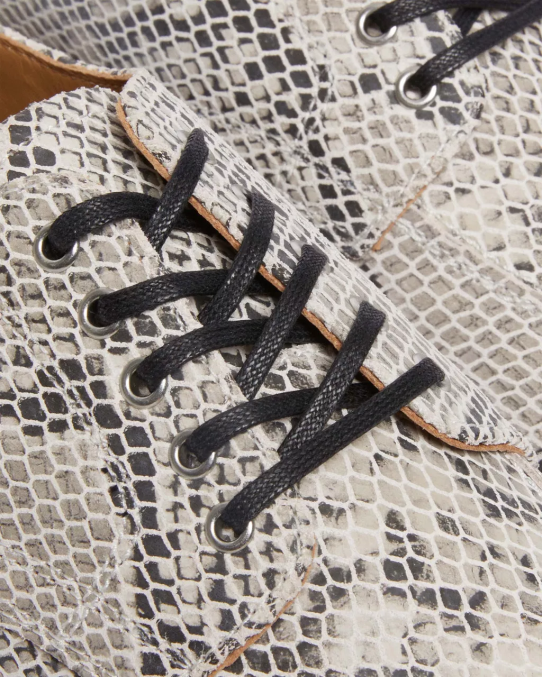 Dr. Martens apavi sievietes zamšāda ar smilšu un melnu pitona apdruku 2046. gada čūskas apdrukas zamšādas oksfordas kurpes LHJP315