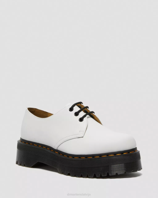 Dr. Martens apavi sievietes balta pulēta gluda 1461 gludas ādas platformas kurpes LHJP230