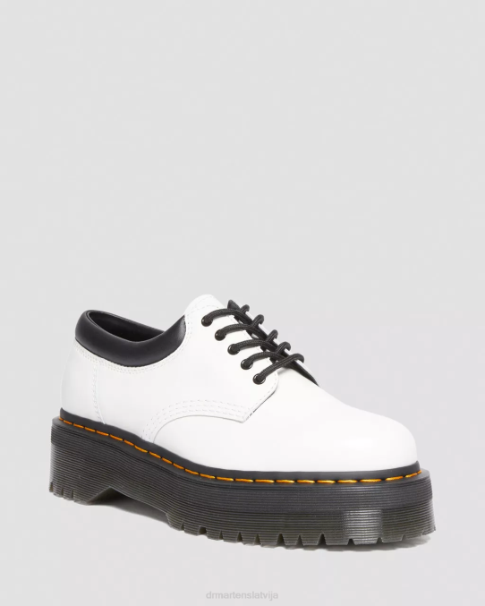 Dr. Martens apavi sievietes balta pulēta gluda 8053 ādas platformas ikdienas apavi LHJP231