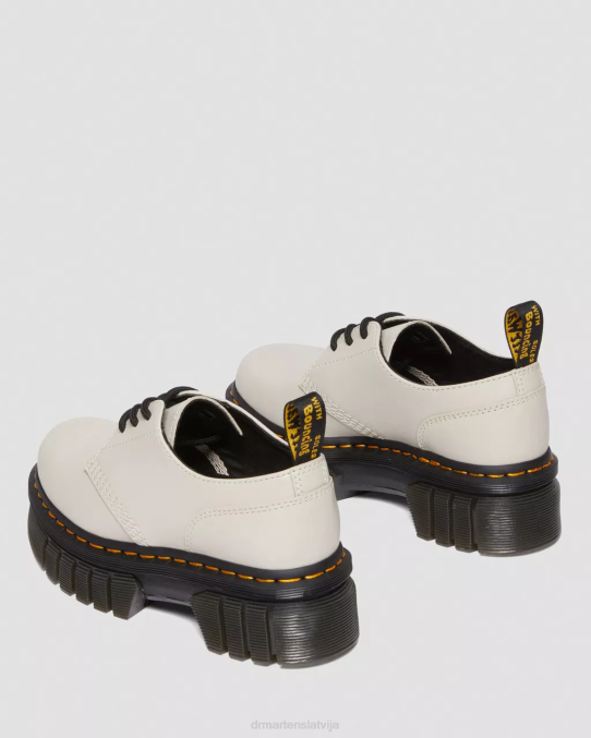 Dr. Martens apavi sievietes bruģakmens pelēks nappa lux audrick nappa ādas platformas kurpes LHJP232