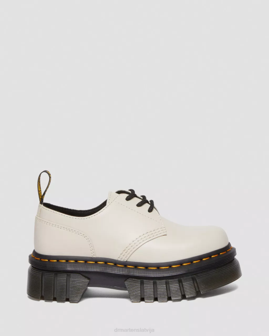 Dr. Martens apavi sievietes bruģakmens pelēks nappa lux audrick nappa ādas platformas kurpes LHJP232