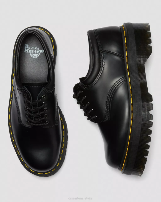 Dr. Martens apavi sievietes melni pulēti gludi 8053 ādas platformas ikdienas apavi LHJP216