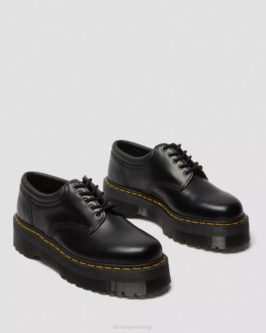 Dr. Martens apavi sievietes melni pulēti gludi 8053 ādas platformas ikdienas apavi LHJP216