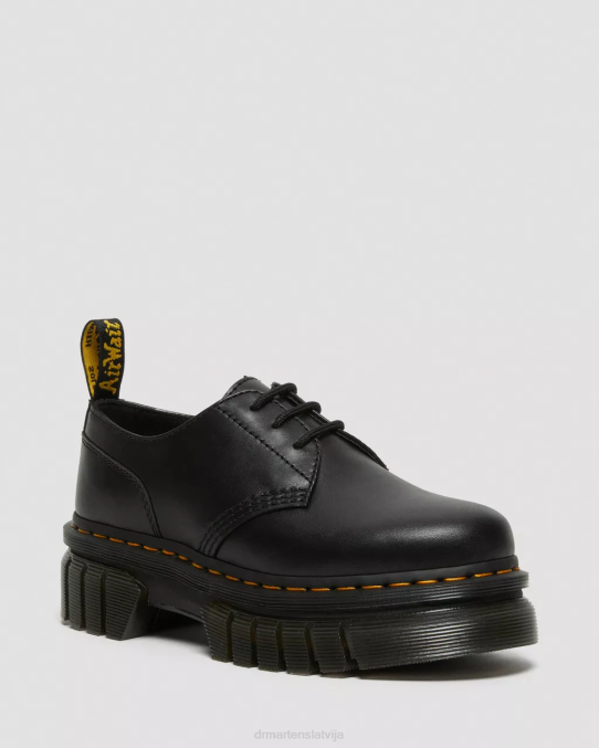 Dr. Martens apavi sievietes melns nappa lux audrick nappa ādas platformas kurpes LHJP217