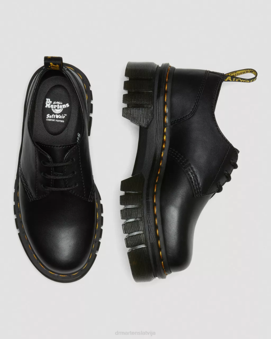 Dr. Martens apavi sievietes melns nappa lux audrick nappa ādas platformas kurpes LHJP217