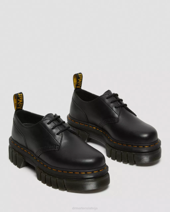 Dr. Martens apavi sievietes melns nappa lux audrick nappa ādas platformas kurpes LHJP217