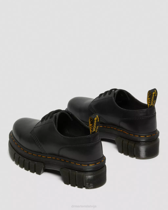Dr. Martens apavi sievietes melns nappa lux audrick nappa ādas platformas kurpes LHJP217
