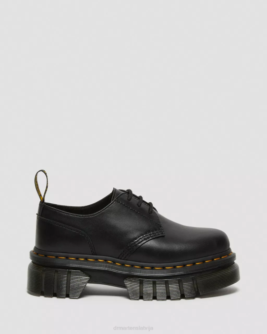 Dr. Martens apavi sievietes melns nappa lux audrick nappa ādas platformas kurpes LHJP217