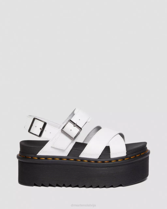 Dr. Martens apavi sievietes baltā atēna voss ii athena ādas siksnu platformas sandales LHJP252